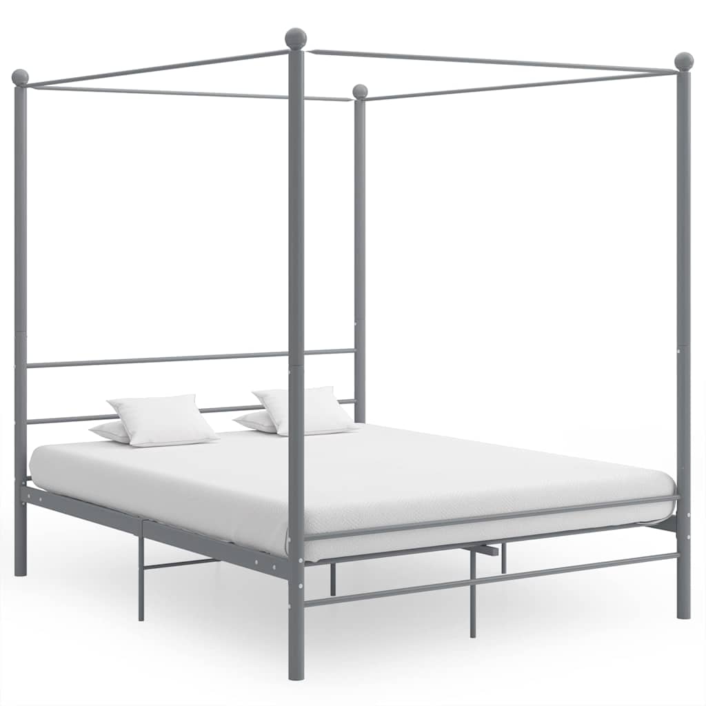 Vidaxl hemelbedframe metaal grijs 160x200 cm
