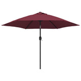 VIDAXL -Parasol mit Metallpol 300 cm Bordeaux Rot