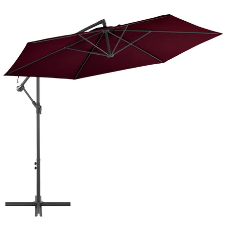 Vidaxl -schwimmendes Parasol mit Aluminiumpol 300 cm Burgunderrot