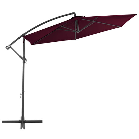 Vidaxl -schwimmendes Parasol mit Aluminiumpol 300 cm Burgunderrot