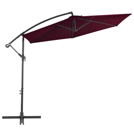 Vidaxl -schwimmendes Parasol mit Aluminiumpol 300 cm Burgunderrot