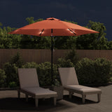 Vidaxl Parasol con illuminazione a LED e polo in acciaio 300 cm Terracotta