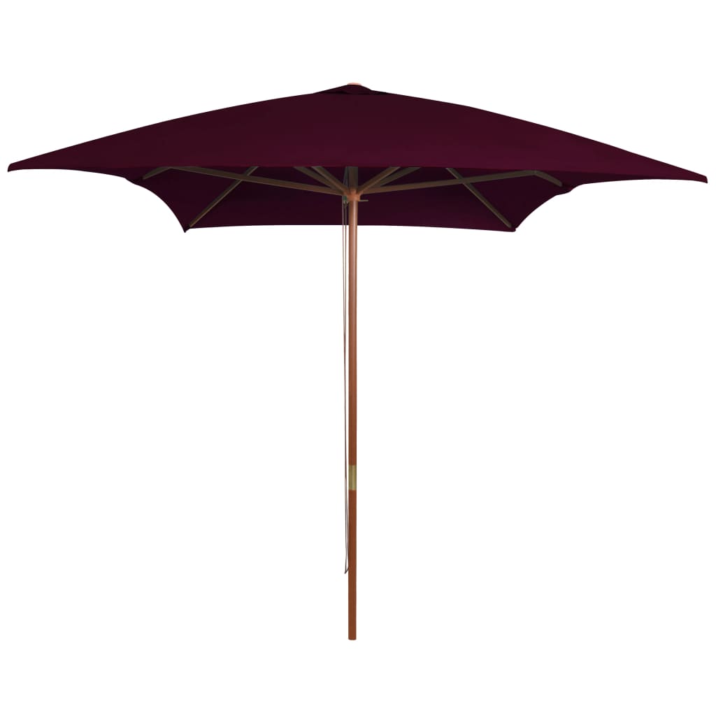 Vidaxl Parasol mit Holzstange 200x300 cm Bordeaux Rot