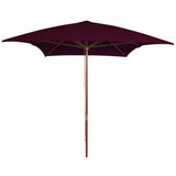 Vidaxl Parasol mit Holzstange 200x300 cm Bordeaux Rot
