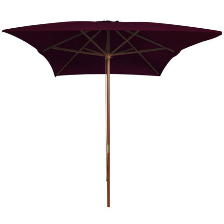 Vidaxl Parasol mit Holzstange 200x300 cm Bordeaux Rot