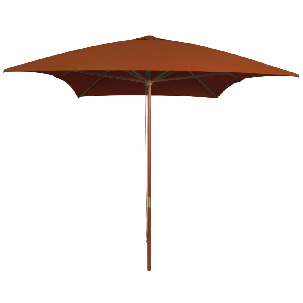 Vidaxl Parasol con polo in legno 200x300 cm in terracotta