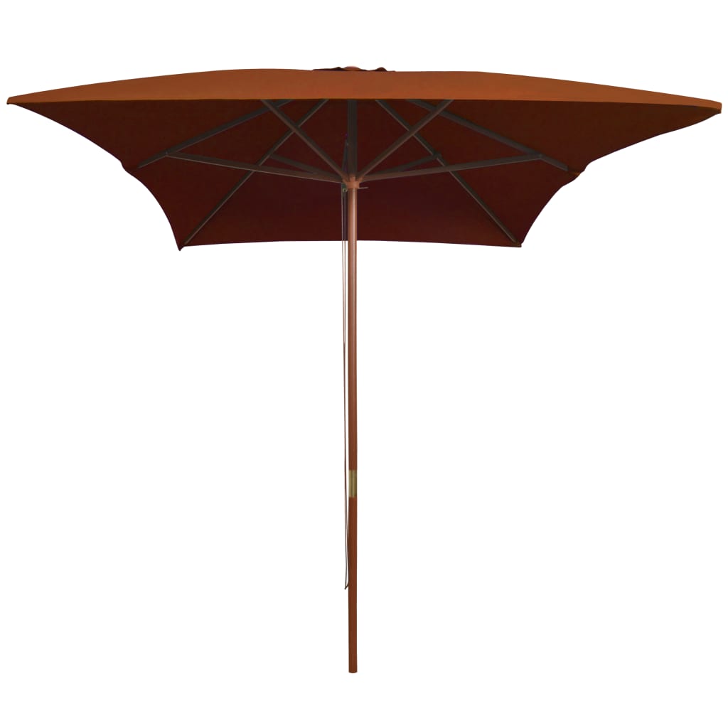 Vidaxl Parasol con polo in legno 200x300 cm in terracotta