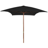 Vidaxl Parasol mit Holzstange 200x300 cm schwarz