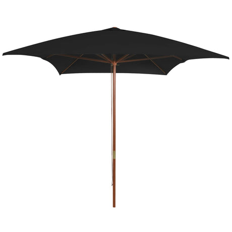 Vidaxl Parasol mit Holzstange 200x300 cm schwarz