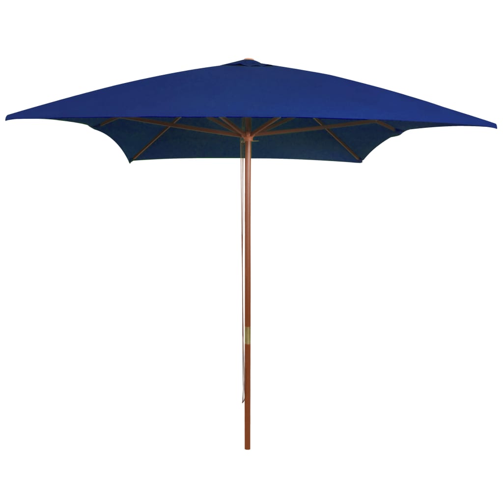 Vidaxl Parasol con palo in legno 200x300 cm blu