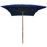 Vidaxl Parasol con palo in legno 200x300 cm blu