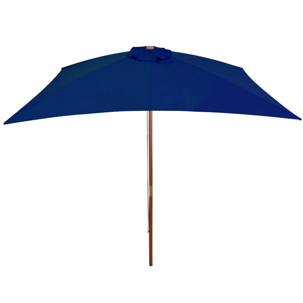 Vidaxl Parasol con palo in legno 200x300 cm blu