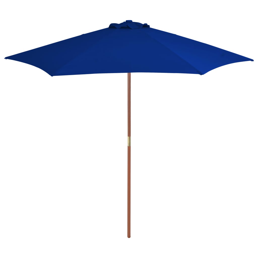 Vidaxl Parasol con palo in legno 270 cm blu