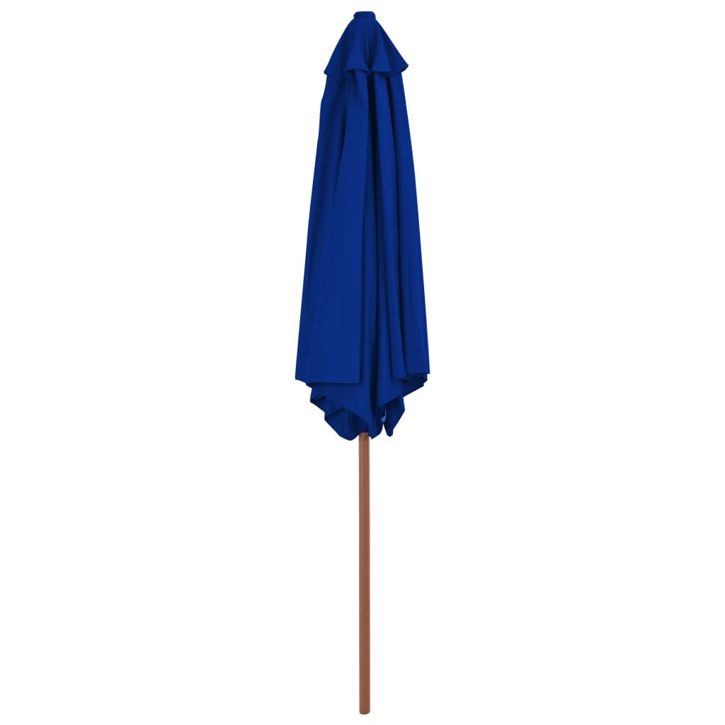 Vidaxl Parasol con palo in legno 270 cm blu