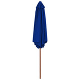 Vidaxl Parasol con palo in legno 270 cm blu