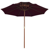 Vidaxl Parasol Double Decker con palo in legno 270 cm Bordeaux rosso