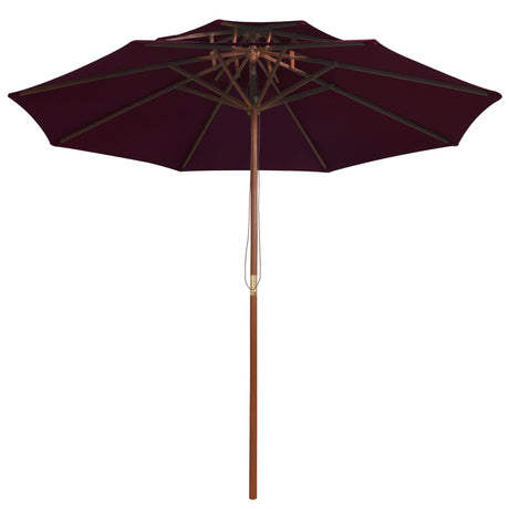 Vidaxl Parasol Double Decker mit Holzstange 270 cm Bordeaux Rot