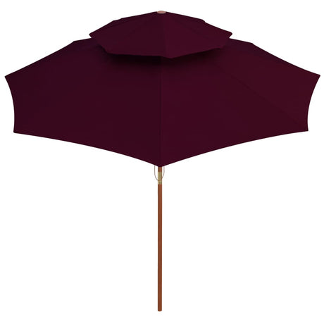 Vidaxl Parasol Double Decker mit Holzstange 270 cm Bordeaux Rot
