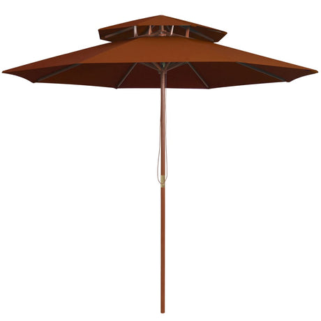 Vidaxl Parasol Doppeldecker mit Holzstange 270 cm Terrakotta -Colored