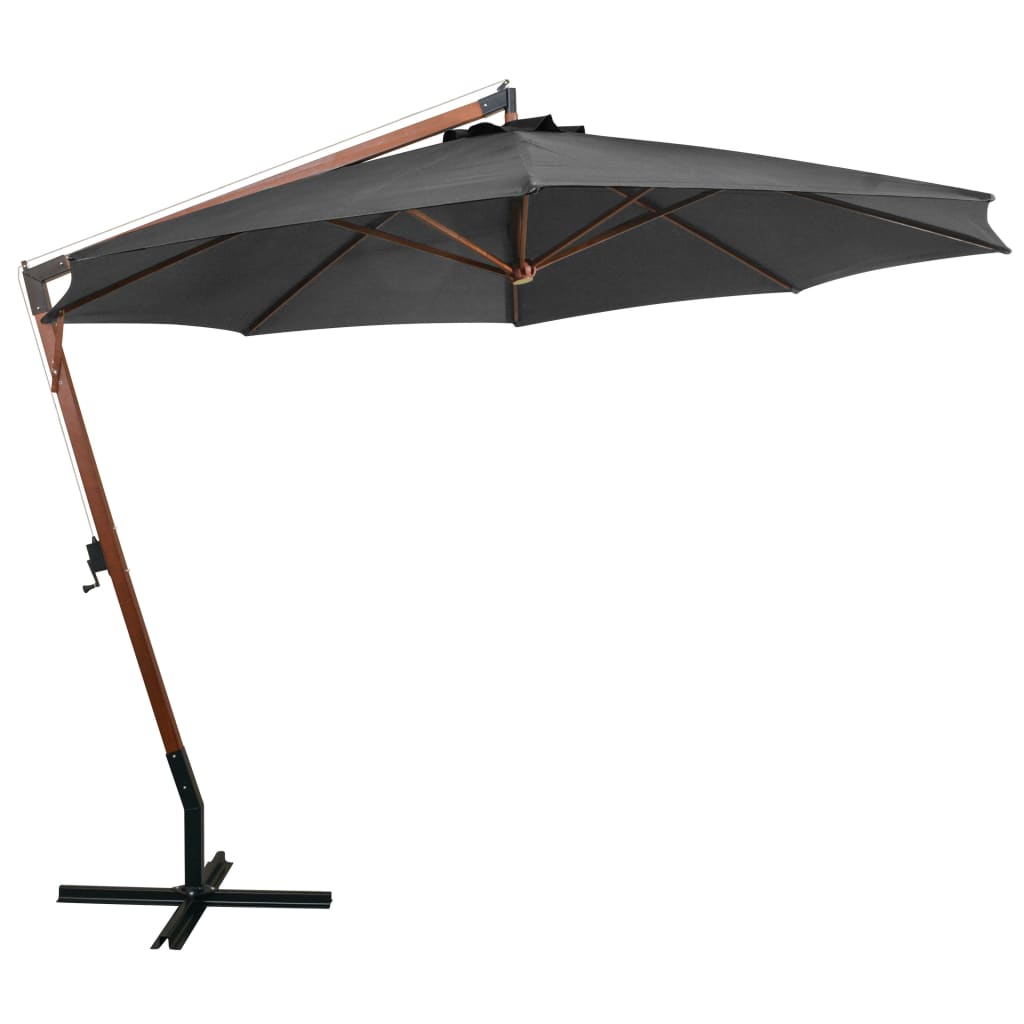 Vidaxl flytande parasol med pol 3,5x2,9 m fast tallantracit