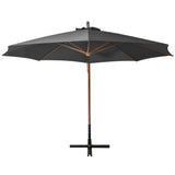 Vidaxl -schwimmendes Parasol mit Pole 3,5x2,9 m Festkiefer Anthrazit