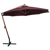 Vidaxl flytande parasol med pol 3,5x2,9 m solid tall Bordeaux röd