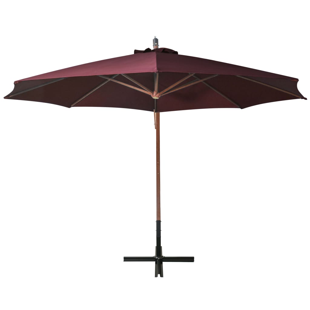 Vidaxl flytande parasol med pol 3,5x2,9 m solid tall Bordeaux röd