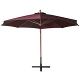 Vidaxl flytande parasol med pol 3,5x2,9 m solid tall Bordeaux röd