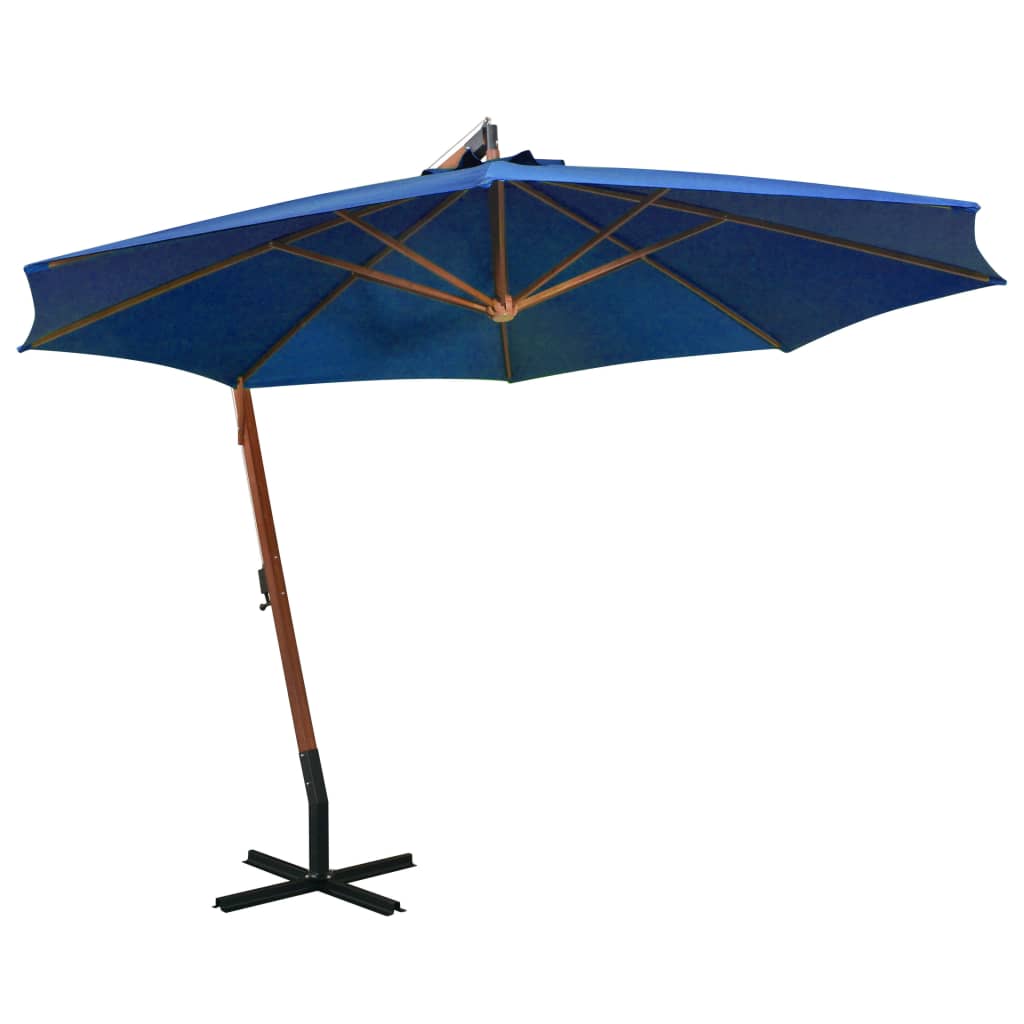 Vidaxl pływający parasol z biegunem 3,5x2,9 m stałej sosny -blue Azure Blue