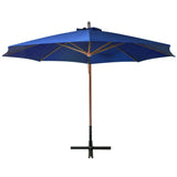 Vidaxl pływający parasol z biegunem 3,5x2,9 m stałej sosny -blue Azure Blue