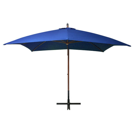Vidaxl schwimmend Parasol mit Pol 3x3 m Festkiefer -Holz Azurblau