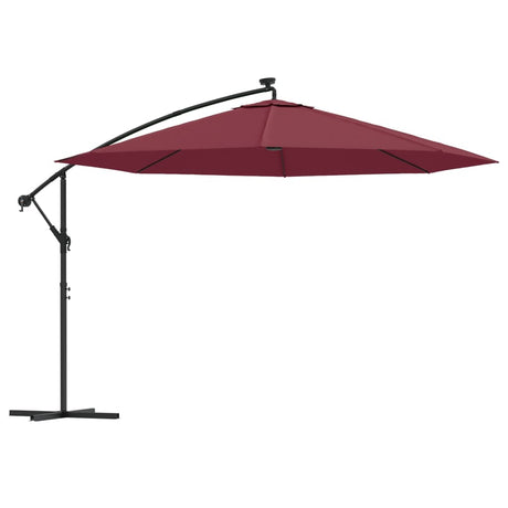 Vidaxl pływający parasol z oświetleniem LED 350 cm Bordeaux Red