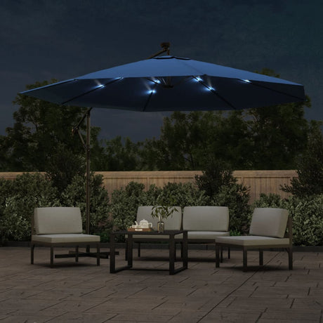 Vidaxl schwimmendes Parasol mit LED -Beleuchtung 350 cm Azure Blau
