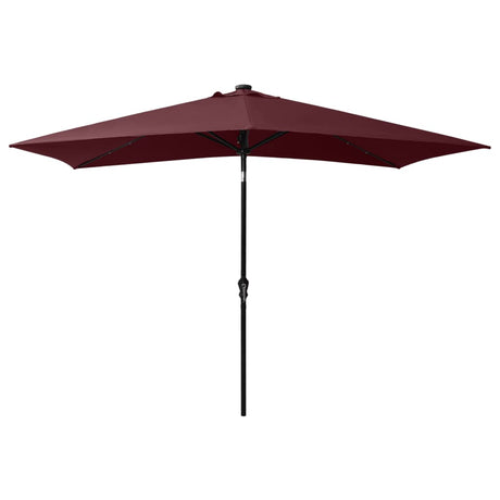 Vidaxl -Parasol mit LEDs und Stahlpol 2x3 M Bordeaux rot