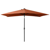 Vidaxl Parasol con LED e palo in acciaio 2x3 m in terracotta