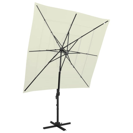 Vidaxl Parasol 4-Layer mit Aluminiumpol 250x250 cm sandfarben