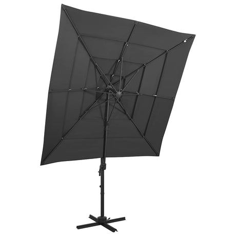 Vidaxl Parasol 4-Layer mit Aluminiumpol 250x250 cm anthrazitfarben