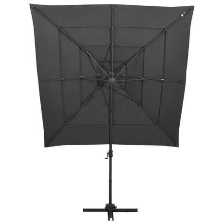 Vidaxl Parasol 4-Layer mit Aluminiumpol 250x250 cm anthrazitfarben