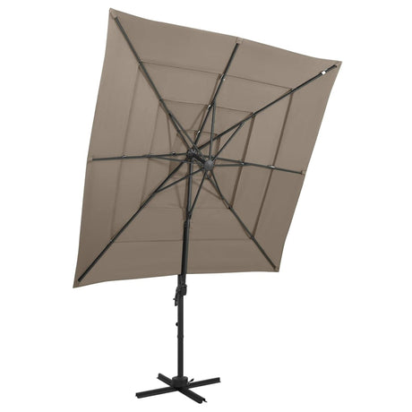 Vidaxl Parasol 4-Layer mit Aluminiumpol 250x250 cm Taupe