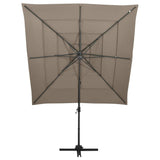 Vidaxl Parasol 4-Layer mit Aluminiumpol 250x250 cm Taupe