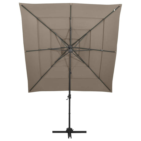 Vidaxl Parasol 4-Layer mit Aluminiumpol 250x250 cm Taupe