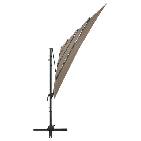 Vidaxl Parasol 4-Layer mit Aluminiumpol 250x250 cm Taupe