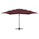 Vidaxl Parasol 4-Schicht mit Aluminiumpol 250x250 cm Burgunderrot