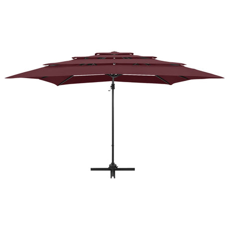 Vidaxl Parasol 4-Schicht mit Aluminiumpol 250x250 cm Burgunderrot