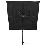 Vidaxl Parasol 4-Layer mit Aluminiumpol 250x250 cm Schwarz