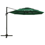 Vidaxl Parasol a 4 strati con polo in alluminio 3x3 m verde