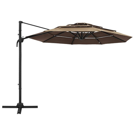 Vidaxl Parasol 4-Schicht mit Aluminiumpol 3x3 m Taupe