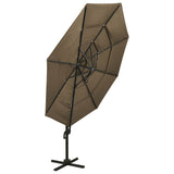 Vidaxl Parasol 4-Schicht mit Aluminiumpol 3x3 m Taupe