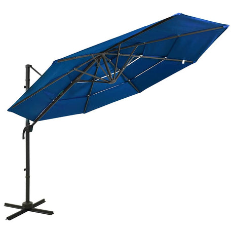 Vidaxl Parasol 4-Schicht mit Aluminiumpol 3x3 M Azurblau