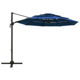 Vidaxl Parasol a 4 strati con polo in alluminio 3x3 m azzurro blu